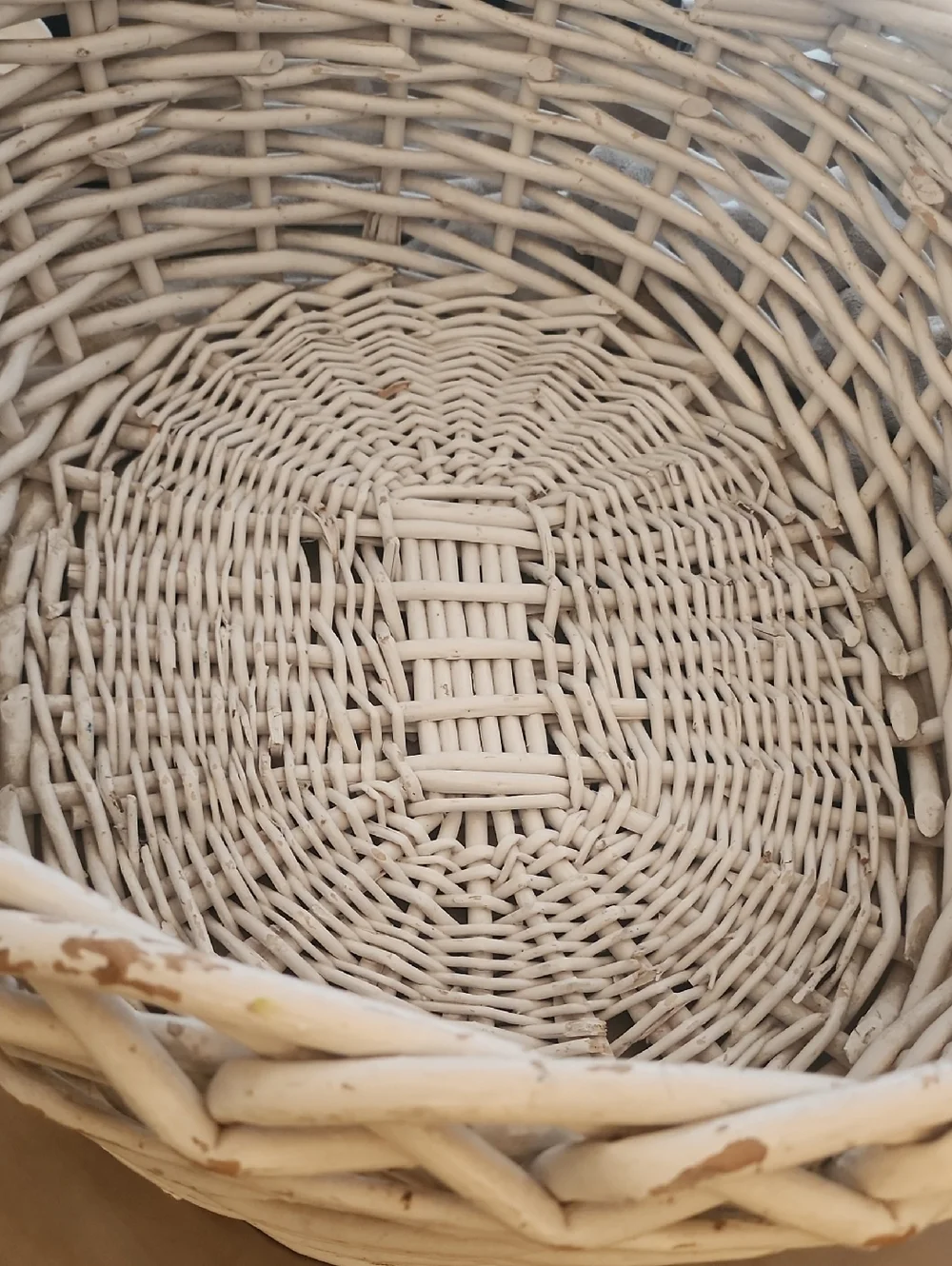 Woven Rattan Basket Handled Basket - Painted White 24 X 26 X 23H
